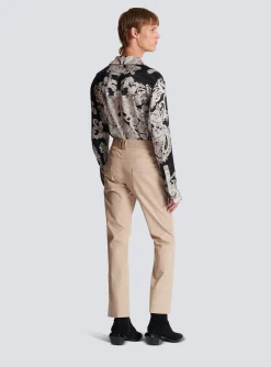 Balmain Flared Trousers In Gabardine