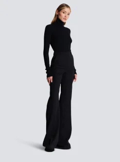 Women Balmain Flared Trousers With Creases