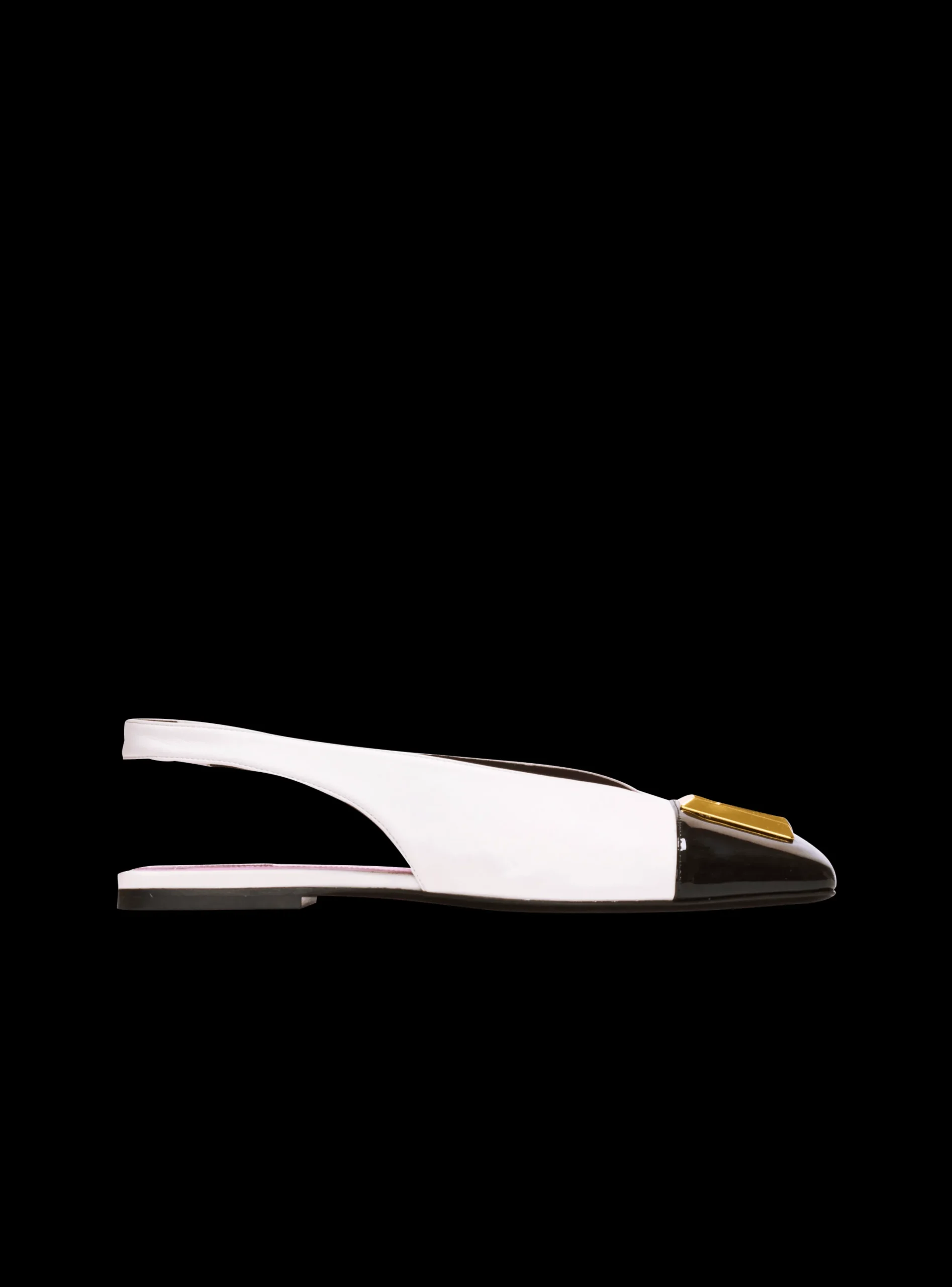 Women Balmain Flat Eden Slingbacks In Two-tone Leather