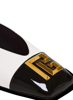 Women Balmain Flat Eden Slingbacks In Two-tone Leather