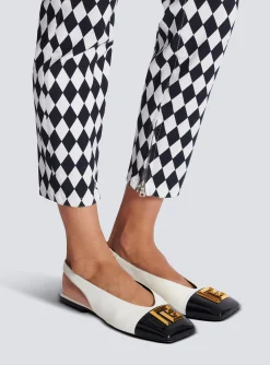 Women Balmain Flat Eden Slingbacks In Two-tone Leather
