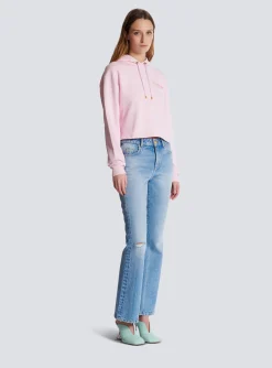 Women Balmain Flocked Paris Hoodie