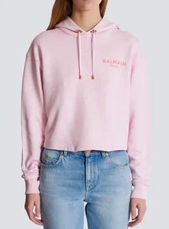 Women Balmain Flocked Paris Hoodie