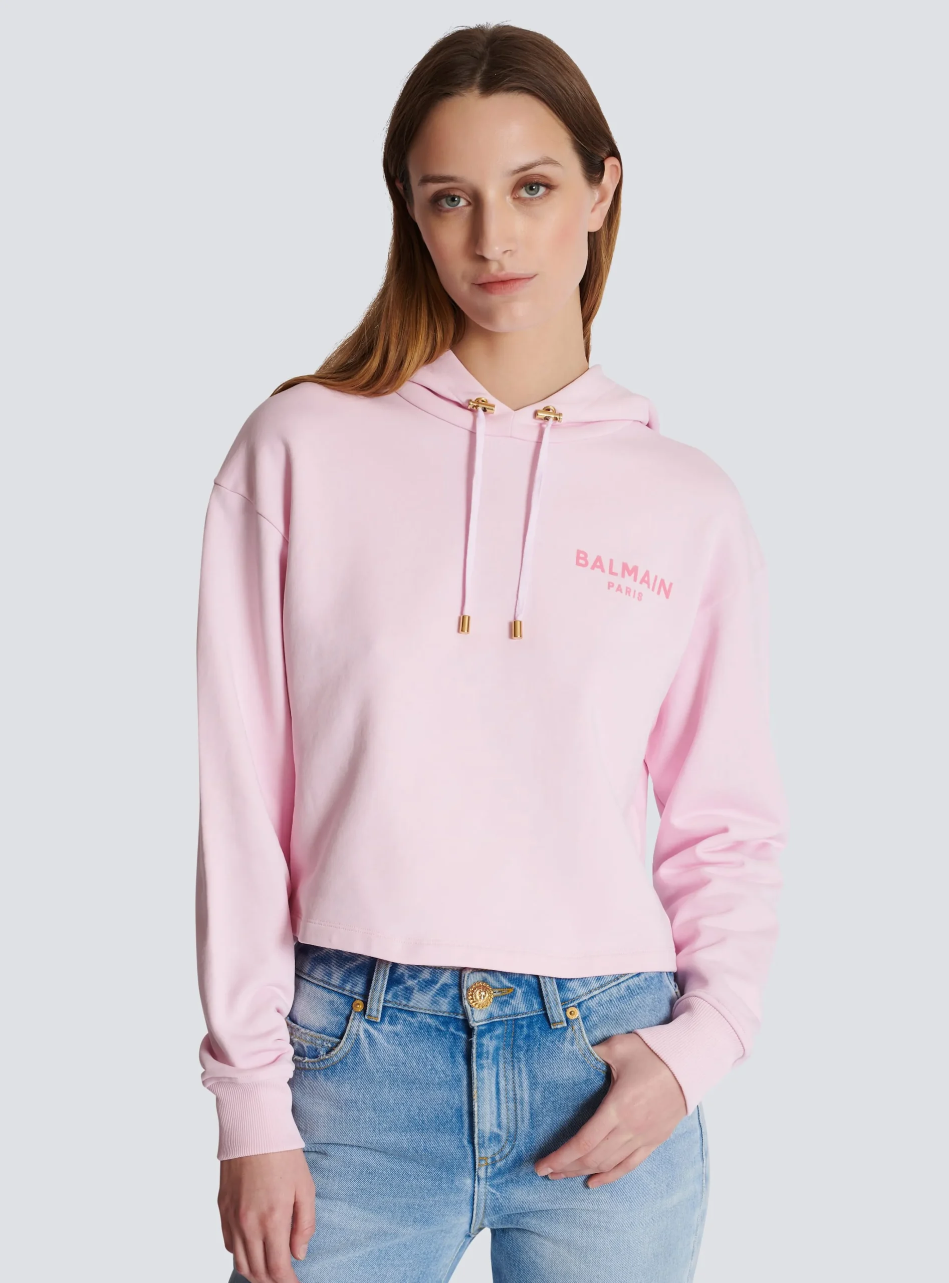 Women Balmain Flocked Paris Hoodie