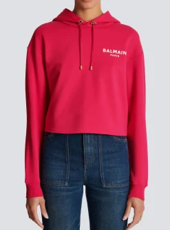 Women Balmain Flocked Paris Hoodie