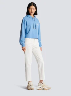 Women Balmain Flocked Paris Hoodie