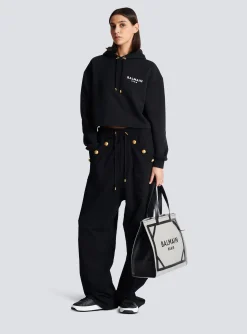 Women Balmain Flocked Paris Hoodie