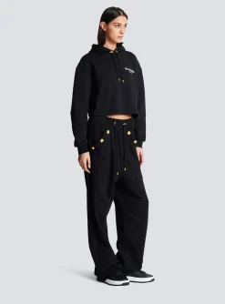 Women Balmain Flocked Paris Hoodie