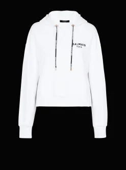 Women Balmain Flocked Paris Hoodie
