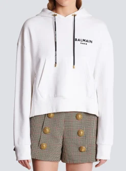 Women Balmain Flocked Paris Hoodie