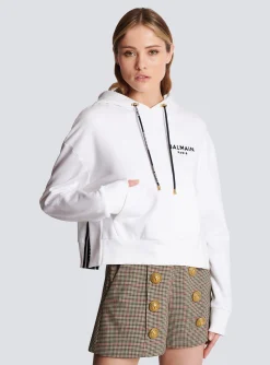 Women Balmain Flocked Paris Hoodie