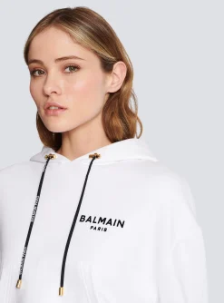 Women Balmain Flocked Paris Hoodie