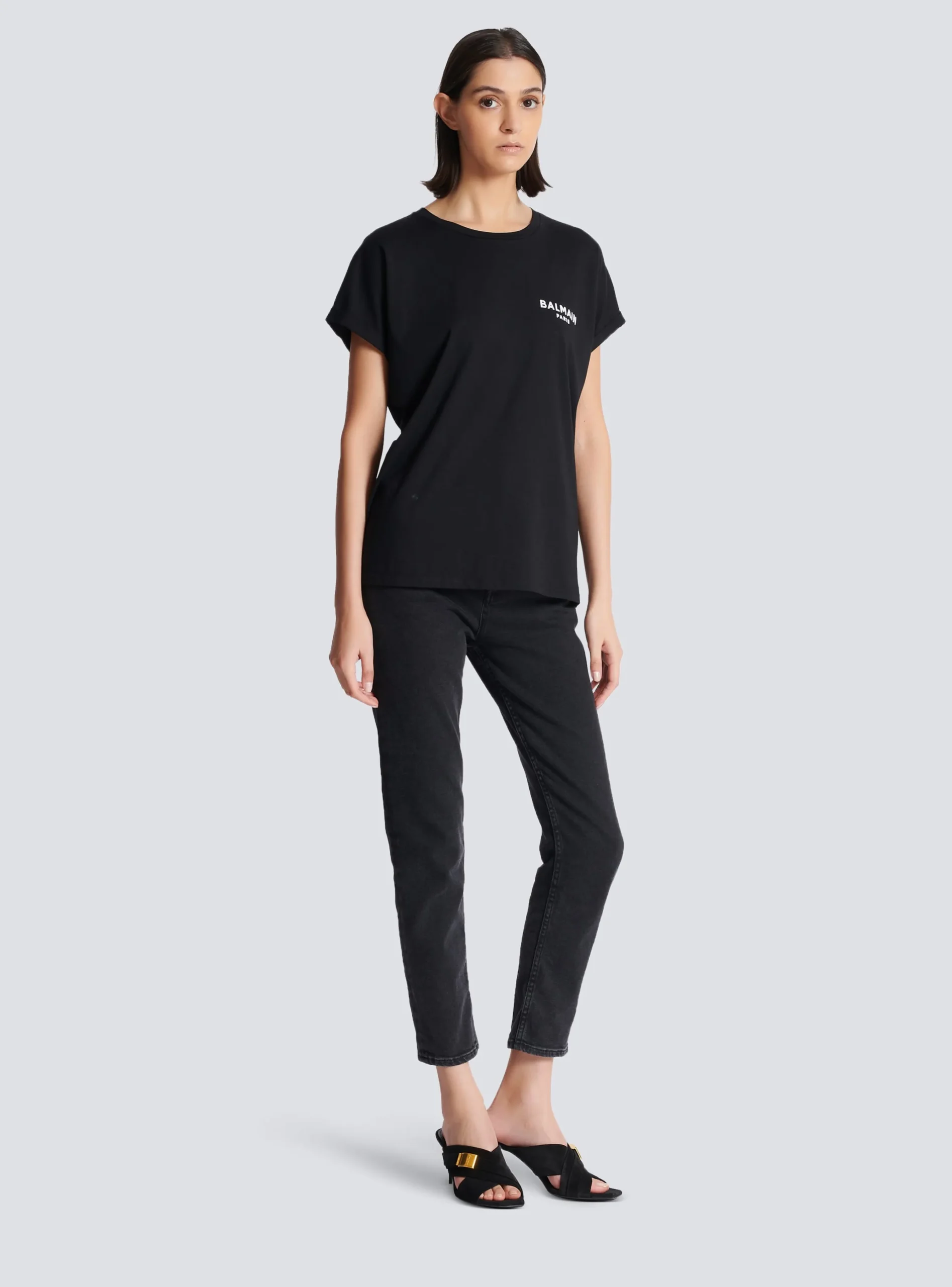 Women Balmain Flocked T-shirt