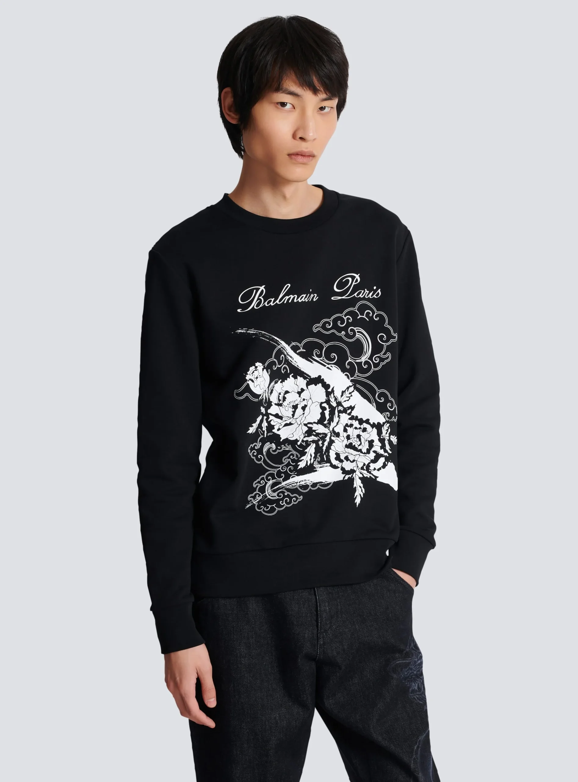 Balmain Flower Print Sweatshirt