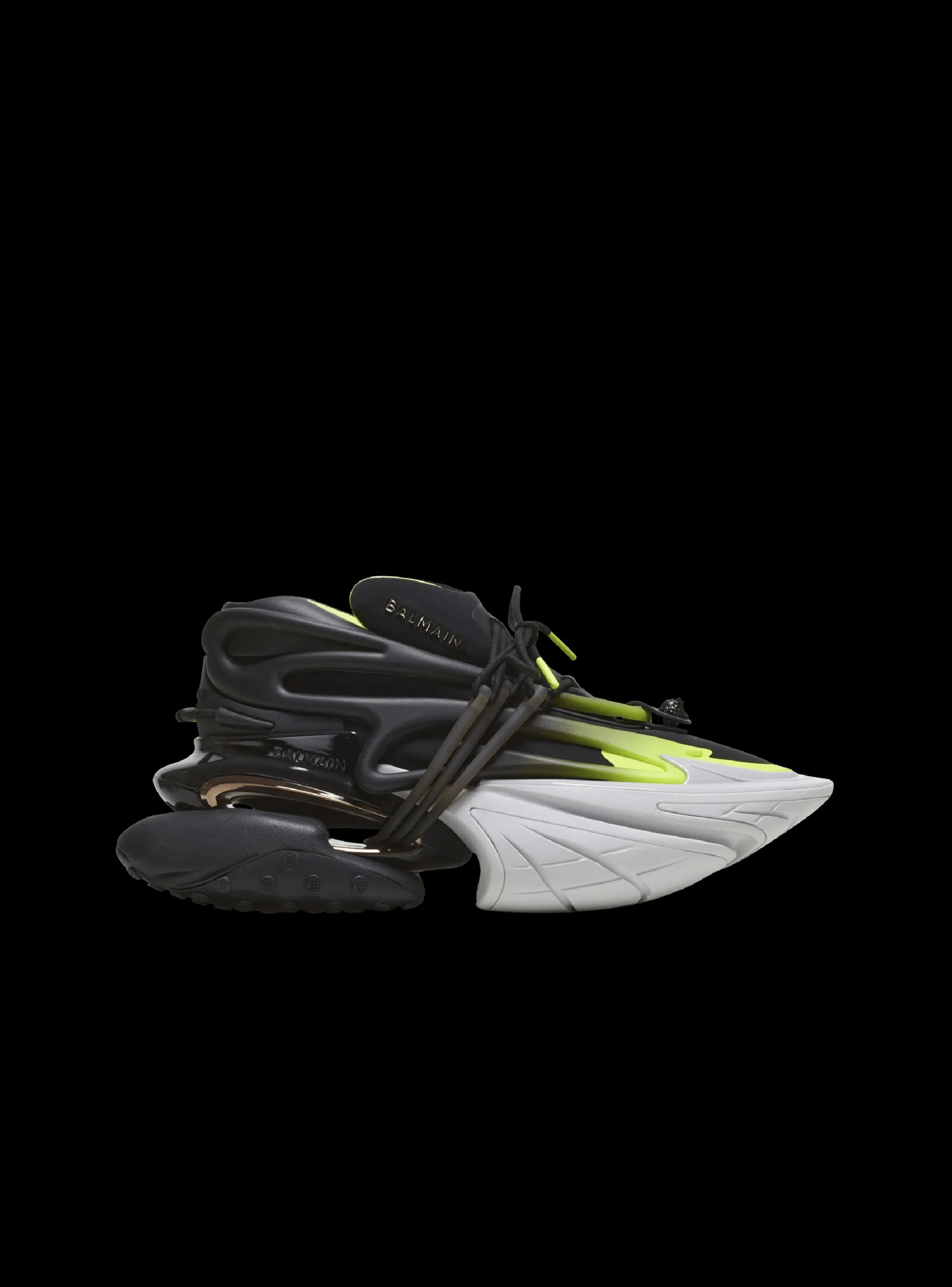 Balmain Fluorescent Unicorn Trainers In Neoprene And Leather