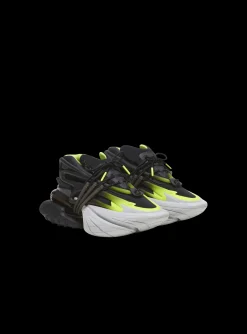 Balmain Fluorescent Unicorn Trainers In Neoprene And Leather