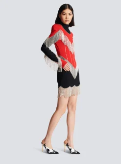 Women Balmain Fringed Knit Dress