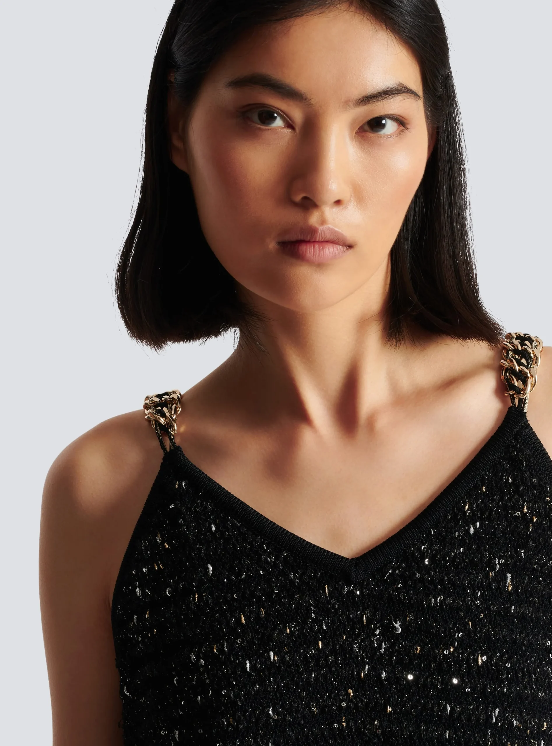 Women Balmain Fringed Lurex Tweed Dress