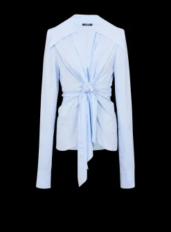 Women Balmain Gingham Tie Shirt