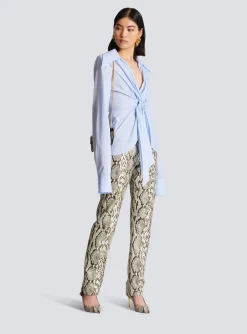 Women Balmain Gingham Tie Shirt
