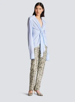 Women Balmain Gingham Tie Shirt
