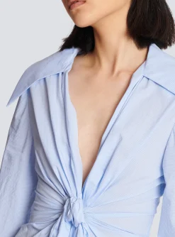 Women Balmain Gingham Tie Shirt