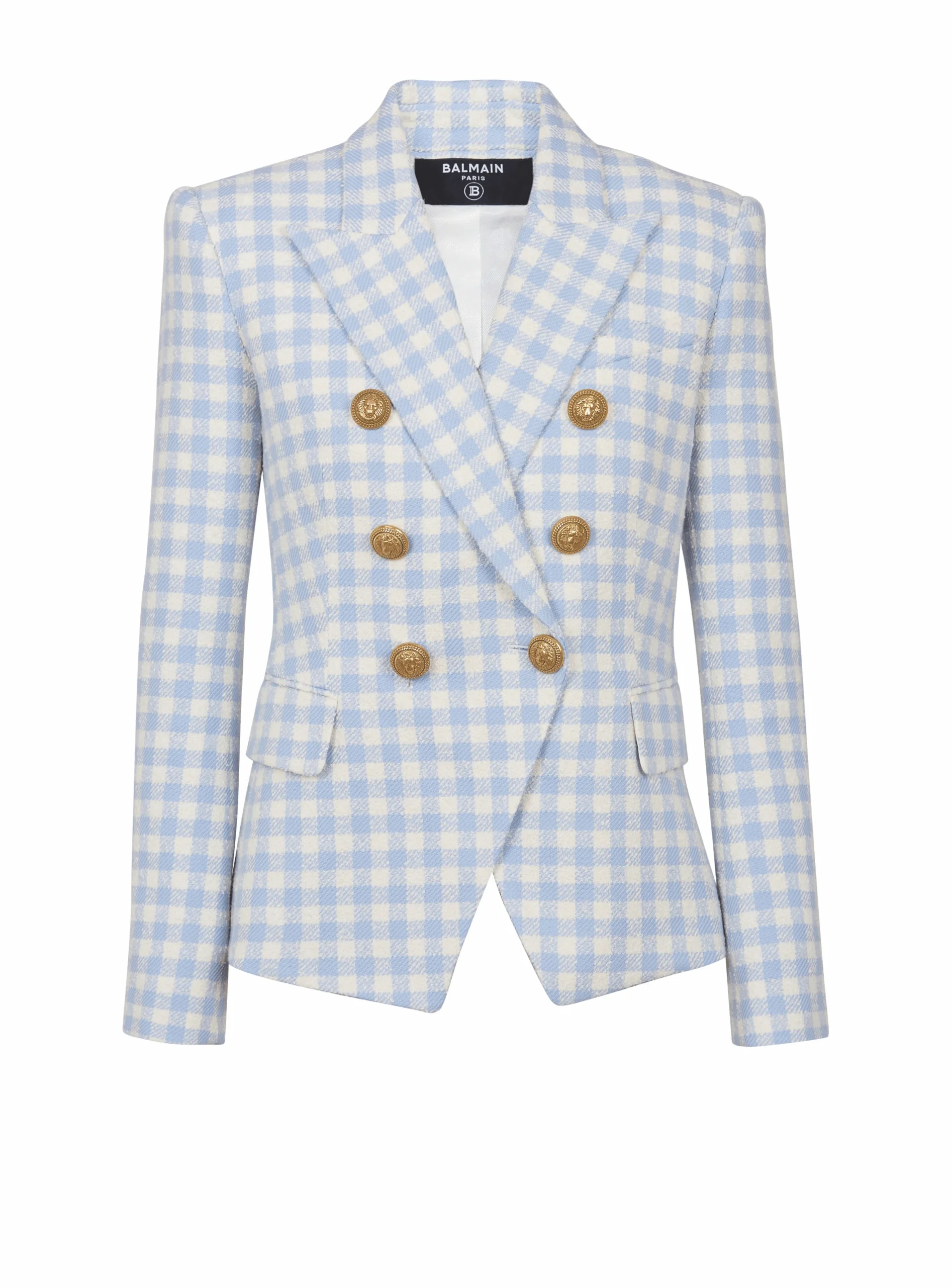 Women Balmain Gingham Tweed 6-button Jacket