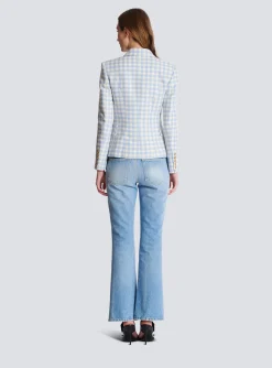 Women Balmain Gingham Tweed 6-button Jacket