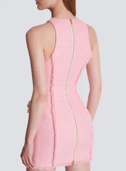 Women Balmain Gingham Tweed Dress