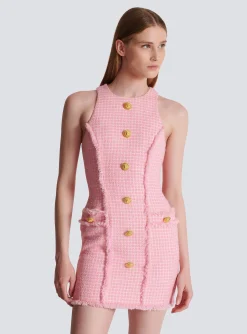 Women Balmain Gingham Tweed Dress