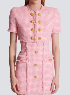 Women Balmain Gingham Tweed Jacket