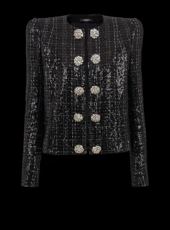 Women Balmain Glittery Tweed Jacket