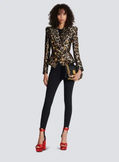 Women Balmain Grain De Poudre Form-hugging Stretch Trousers
