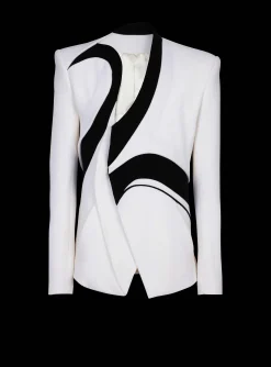 Balmain Graphic Double Crepe Blazer With Inserts