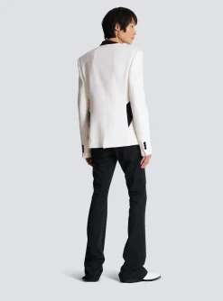Balmain Graphic Double Crepe Blazer With Inserts