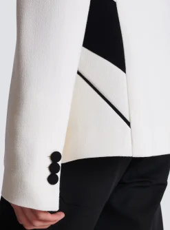 Balmain Graphic Double Crepe Blazer With Inserts