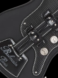 Women Balmain Guitar Rubber-effect Leather Clutch