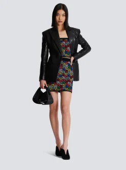 Women Balmain Halterneck Top In Pop Monogram Knit