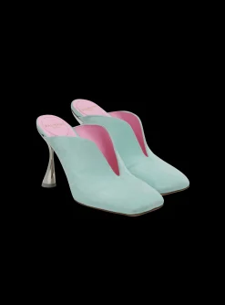 Women Balmain Heeled Eden Mules In Suede Leather