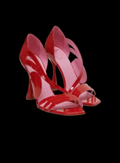 Women Balmain Heeled Eden Sandals In Patent Leather