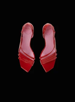 Women Balmain Heeled Eden Sandals In Patent Leather