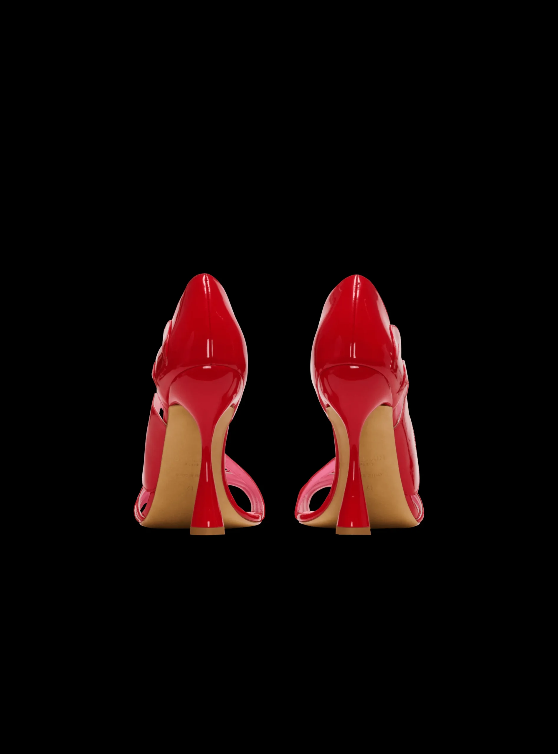 Women Balmain Heeled Eden Sandals In Patent Leather