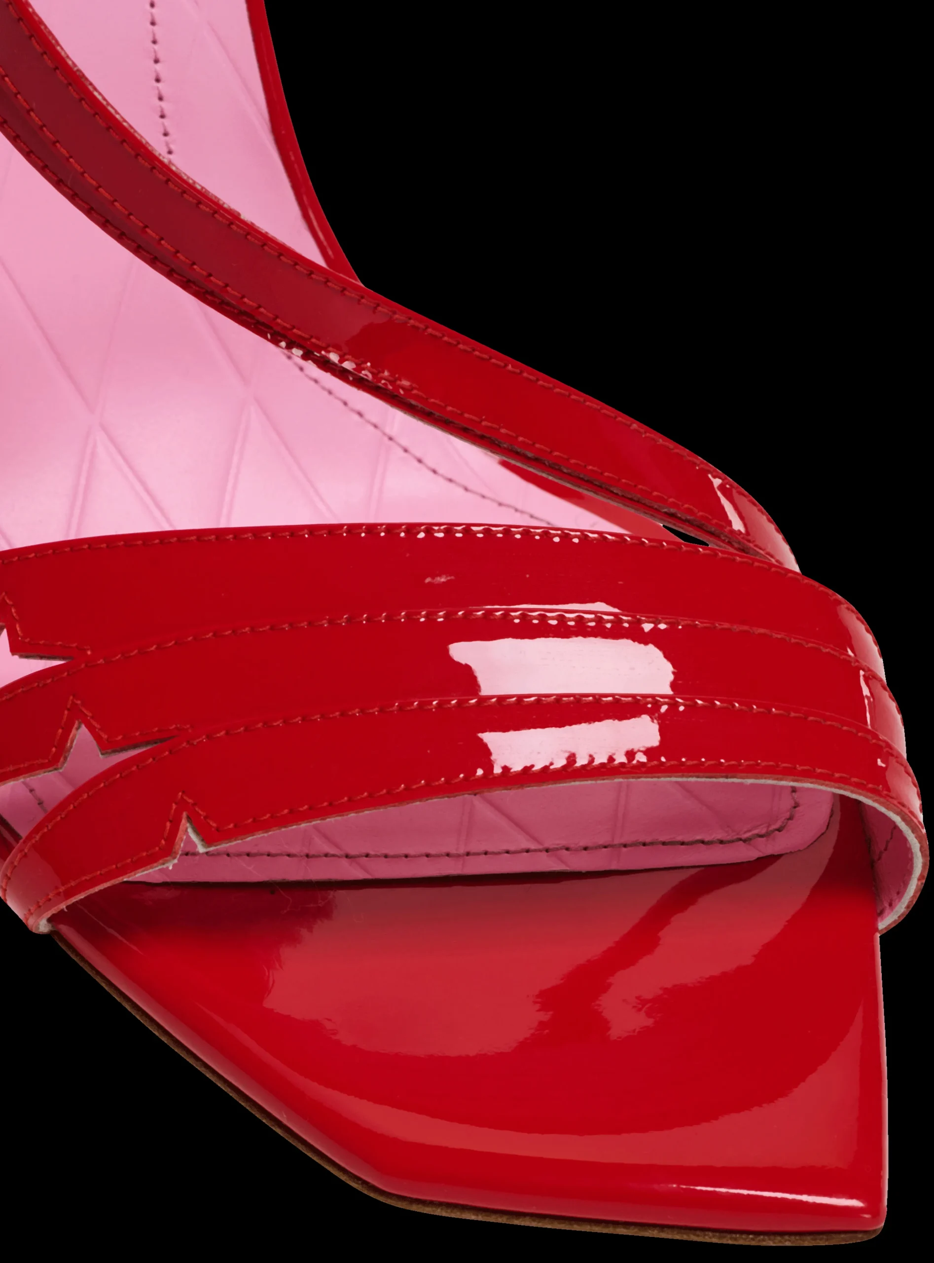 Women Balmain Heeled Eden Sandals In Patent Leather