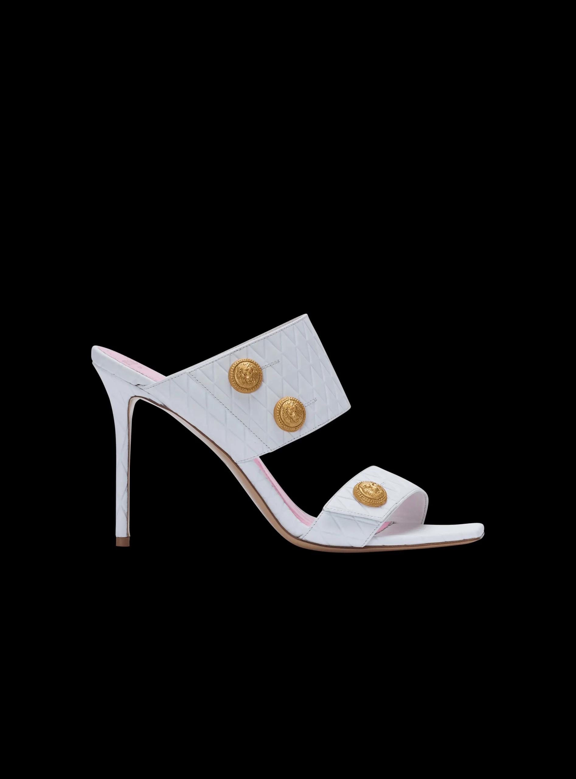 Women Balmain Heeled Eva Leather Mules