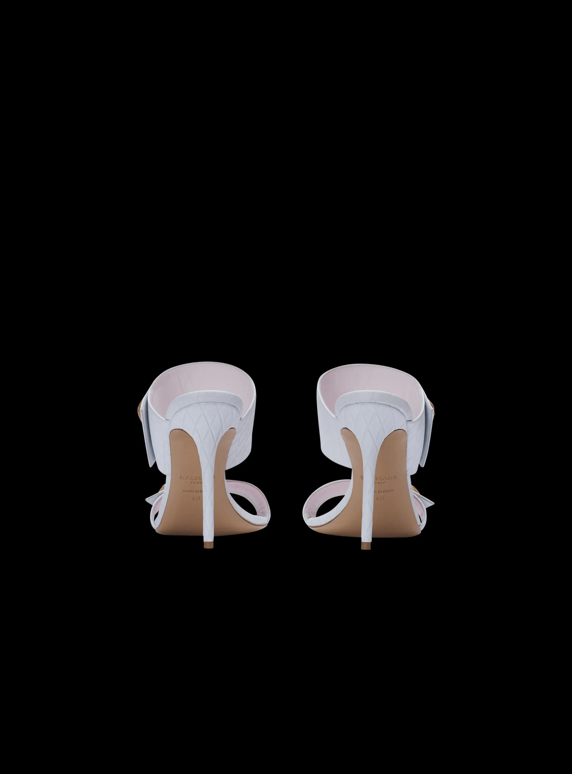 Women Balmain Heeled Eva Leather Mules