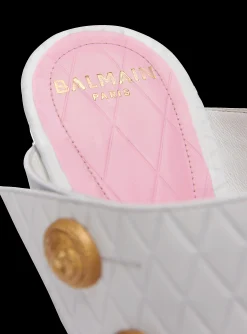 Women Balmain Heeled Eva Leather Mules