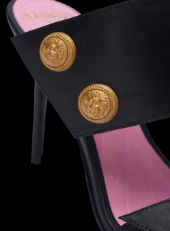 Women Balmain Heeled Eva Mules In Calfskin