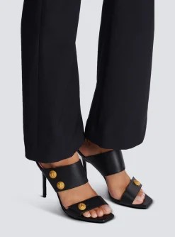 Women Balmain Heeled Eva Mules In Calfskin