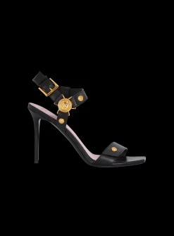 Women Balmain Heeled Eva Sandals In Calfskin