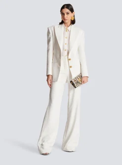 Women Balmain High-waisted Crepe Trousers